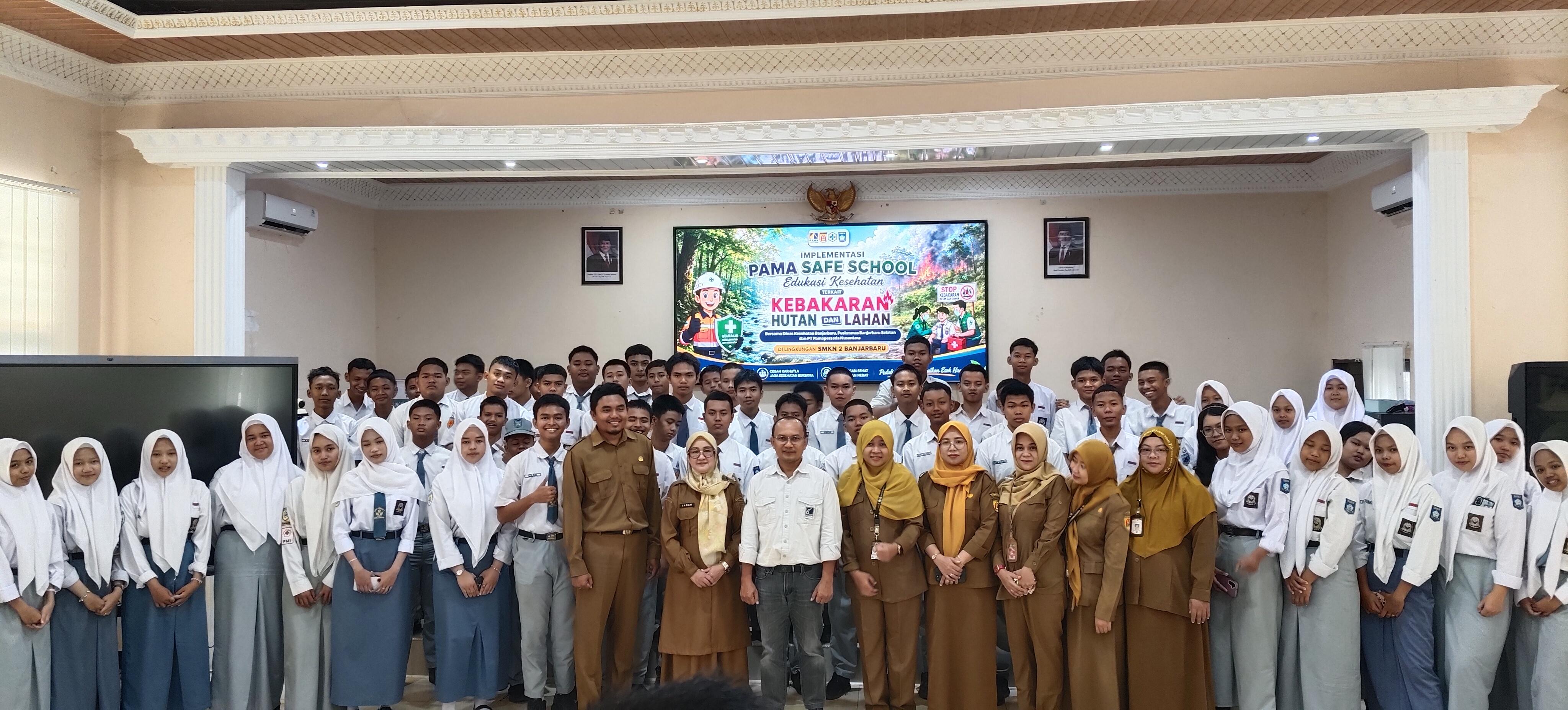 SMKN 2 Banjarbaru Gandeng Dinkes dan PT PAMA Gelar "PAMA SAFE SCHOOL" Edukasi Pencegahan Karhutla